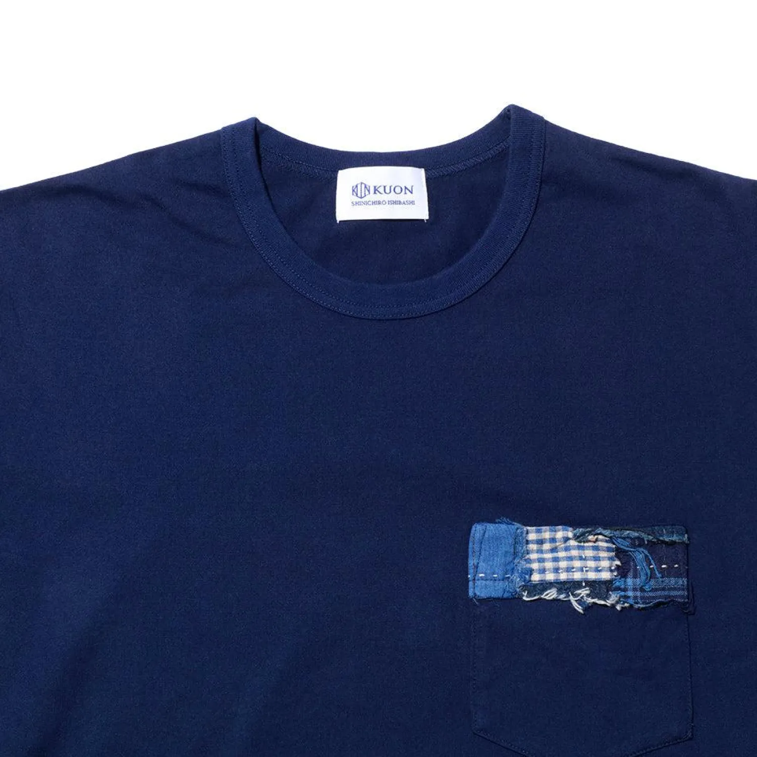 Kuon T-shirts & Undershirts<Boro Striped Pocket T-Shirt Navy