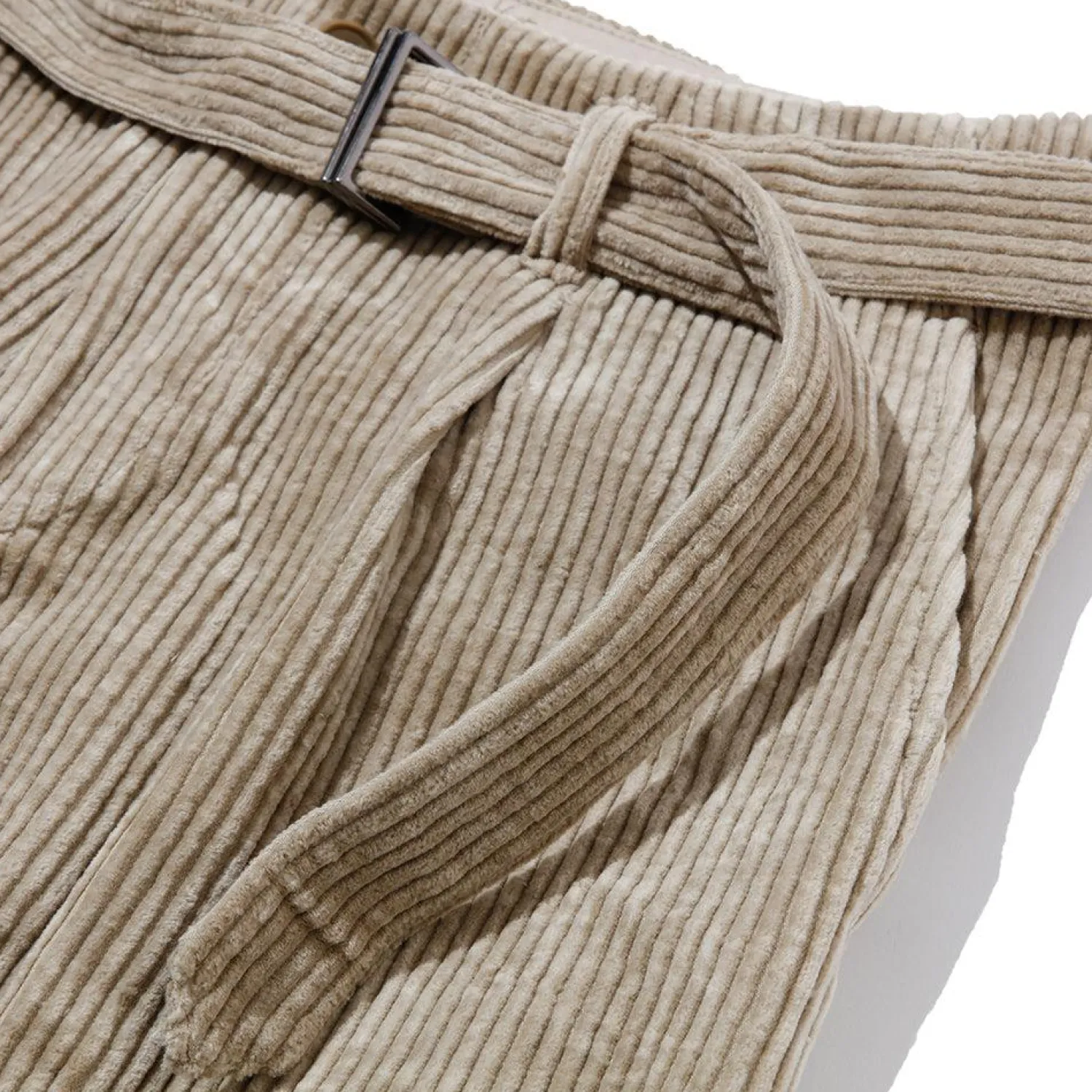 Kuon Chinos<Fanage Corduroy Belted Trousers Beige