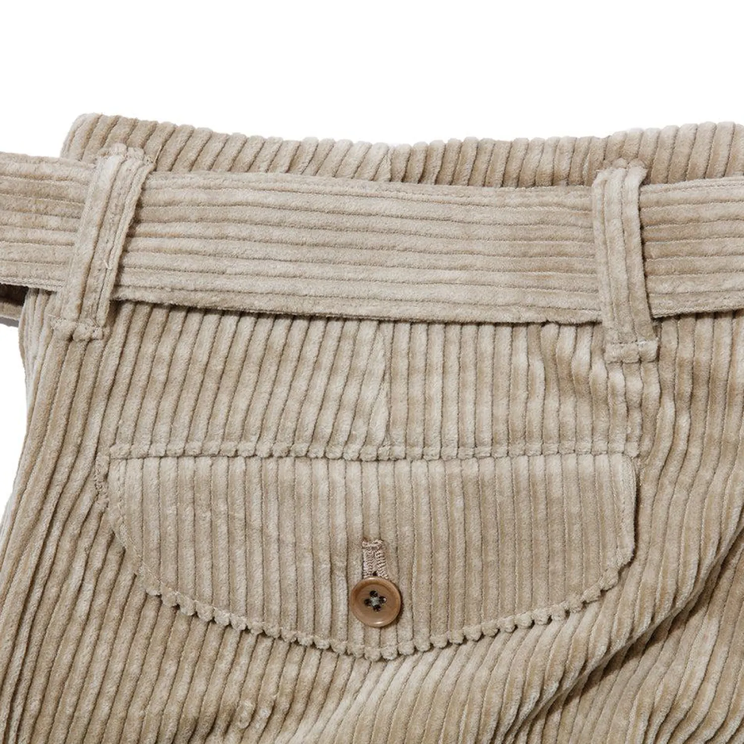 Kuon Chinos<Fanage Corduroy Belted Trousers Beige