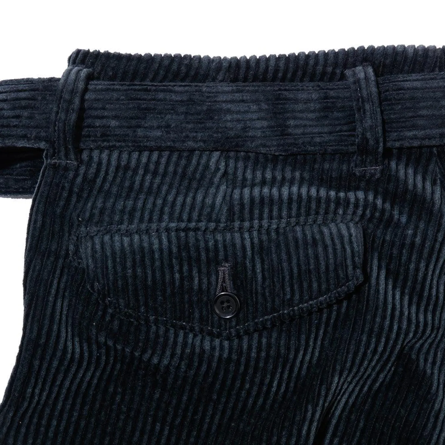 Kuon Chinos<Fanage Corduroy Belted Trousers Marine Black