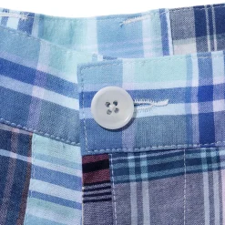 Kuon Shorts<Madras Patchwork Shorts Light Blue Multi