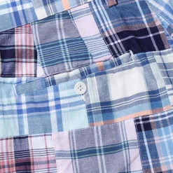 Kuon Shorts<Madras Patchwork Shorts Light Blue Multi