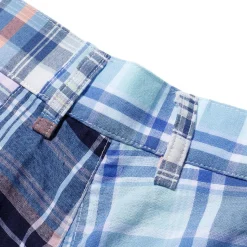 Kuon Shorts<Madras Patchwork Shorts Light Blue Multi