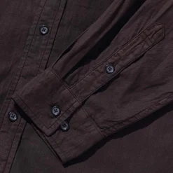 Kuon Shirts<Regular Collar Shirt Dorozome Mud Brown