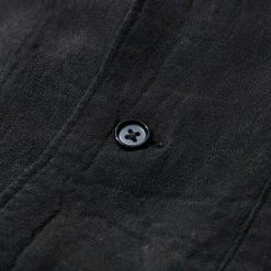 Kuon Shirts<S/S Open Collar Shirt Sumizome