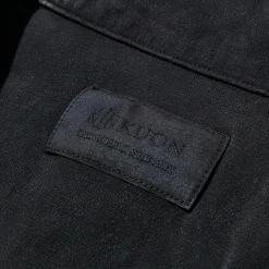 Kuon Shirts<S/S Open Collar Shirt Sumizome