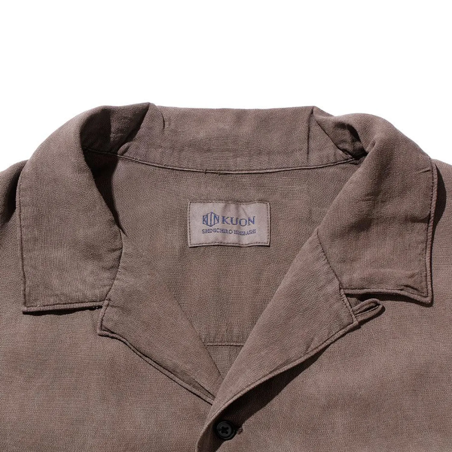 Kuon Shirts<S/S Open Collar Shirt Dorozome
