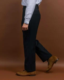 NEAT Pants & Trousers<Back Satin Gabardine Standard Type 1 Navy