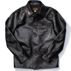 Orgueil Leather Jackets|Jackets And Coats<Horsehide Leather Car Coat Black