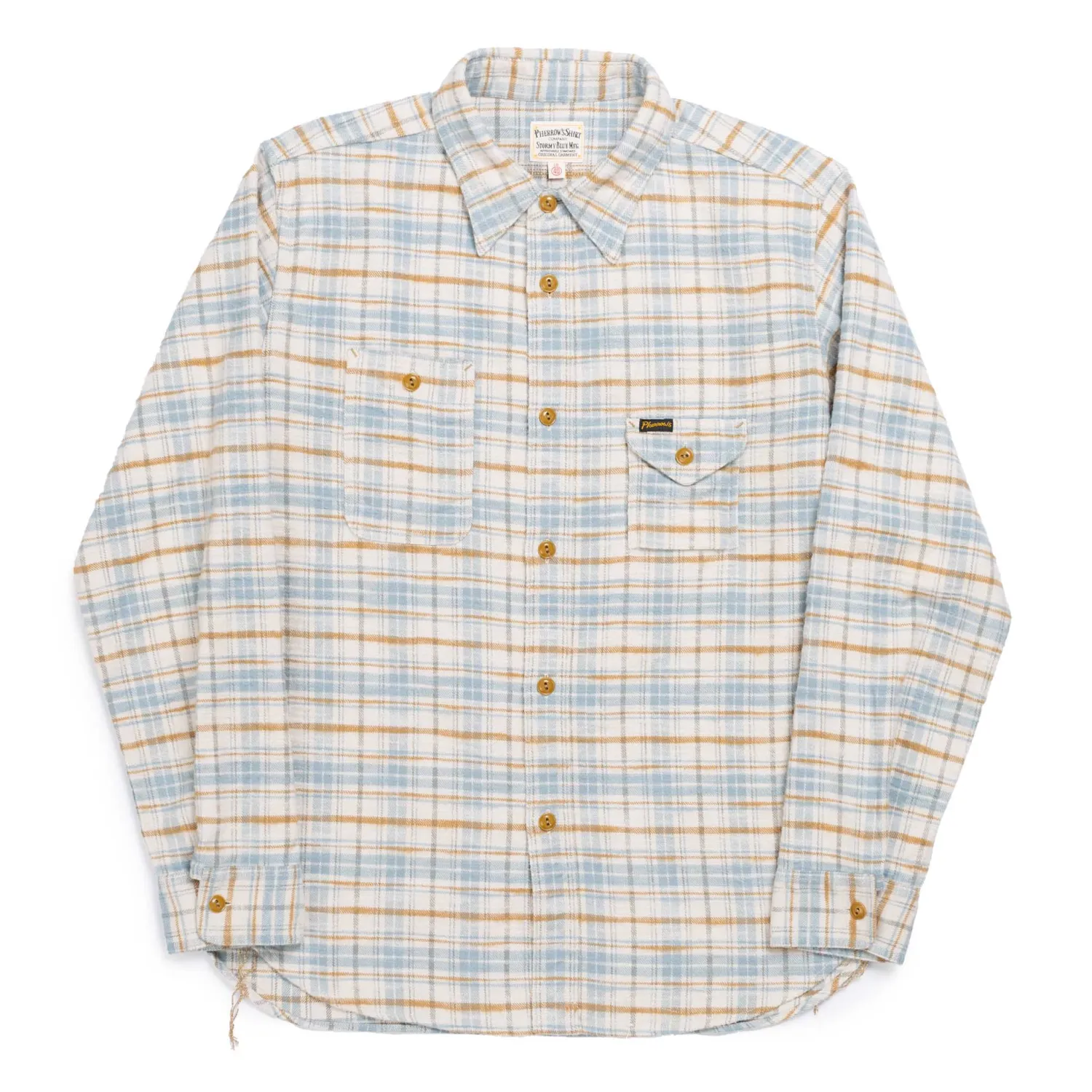 Pherrow's Shirts<24W-750 Check Work Shirt Beige
