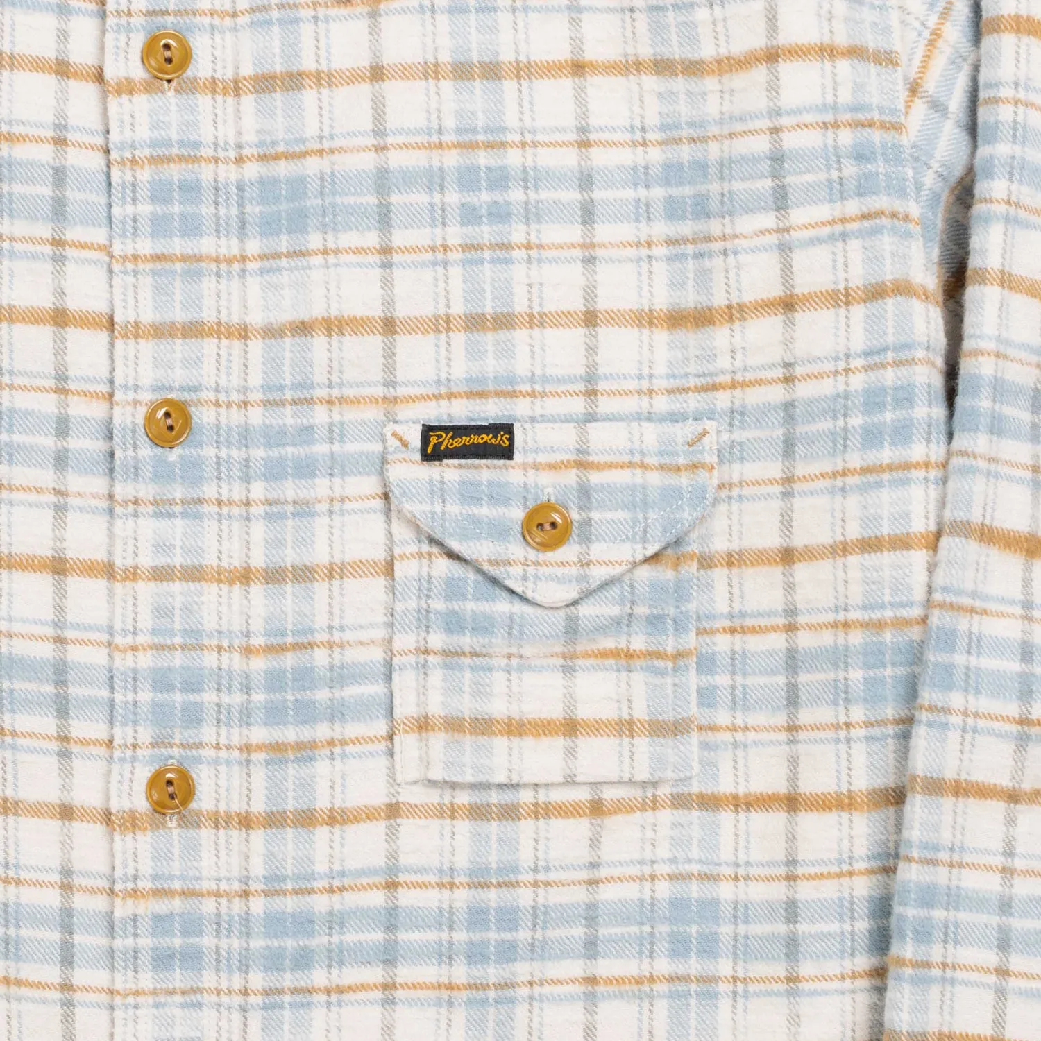 Pherrow's Shirts<24W-750 Check Work Shirt Beige