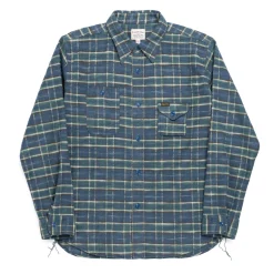 Pherrow's Shirts<24W-750 Check Work Shirt Navy