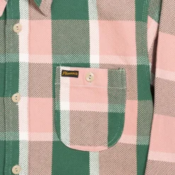 Pherrow's Shirts<24W-720 Flannel Work Shirt Pink/Green