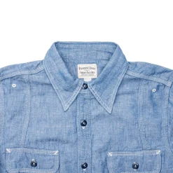 Pherrow's Shirts<770WS Chambray Shirt Blue