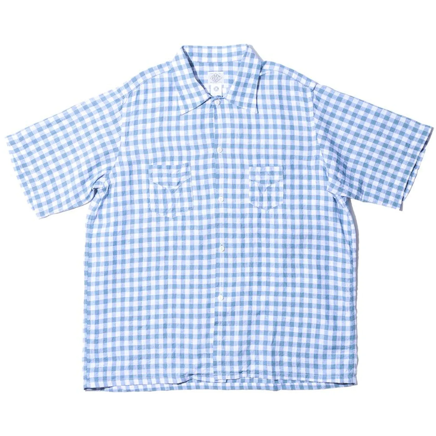 Post Overalls Shirts<Neutra 4 Linen Block Check S/S Shirt Slate Blue