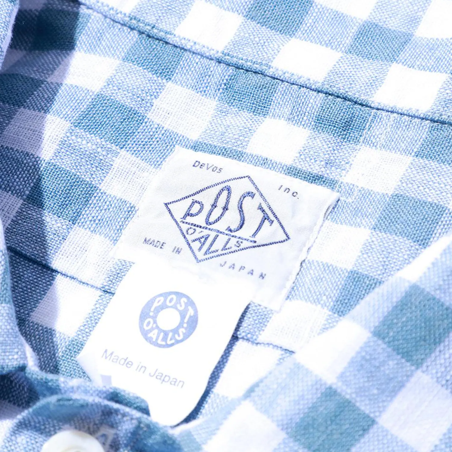 Post Overalls Shirts<Neutra 4 Linen Block Check S/S Shirt Slate Blue