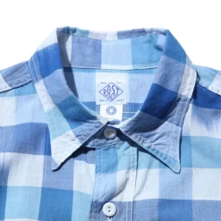 Post Overalls Shirts<St. Louis Ikat Check Shirt Blue