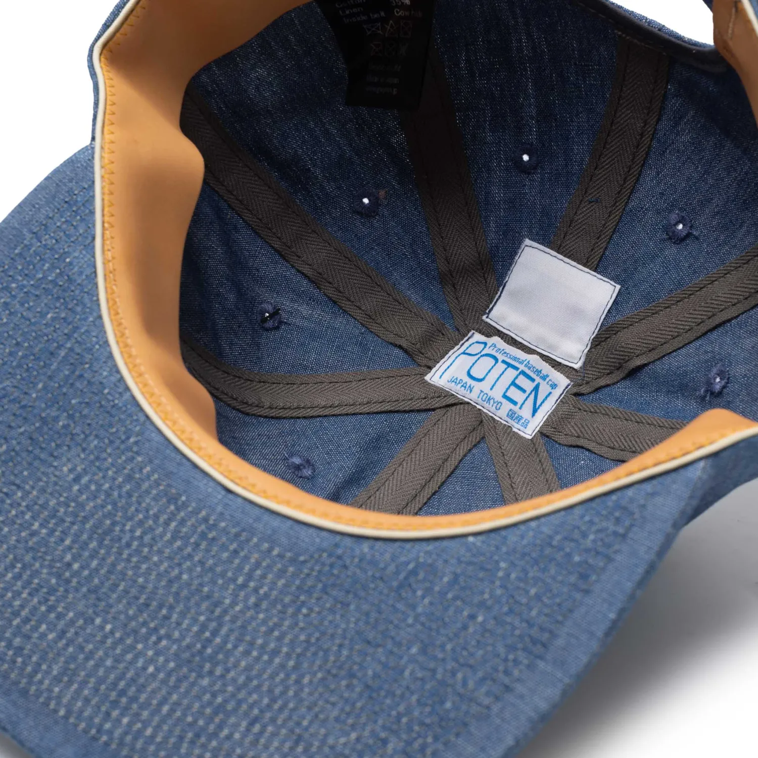 Poten Baseball Cap Poten<Poten Cotton/Linen Chambray Baseball Cap Navy