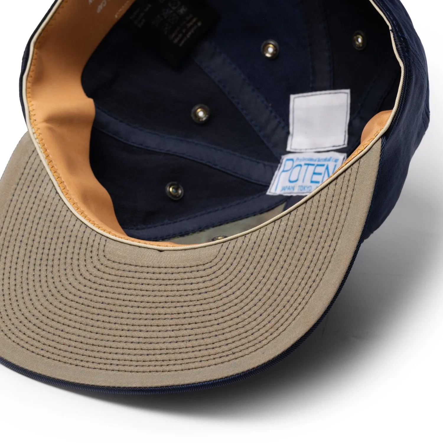 Poten Baseball Cap Poten<Poten Vintage Nylon Baseball Cap Navy