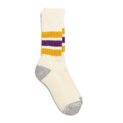 Rototo Rototo<Coarse Ribbed Old School Crew Socks Yellow/Purple