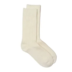 Rototo Rototo<Cotton Wool Ribbed Crew Socks White