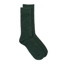 Rototo Rototo<Cotton Wool Ribbed Crew Socks D. Green