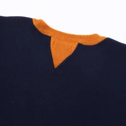 Stevenson Overall Knitwear<V-Gusset Wool Knitted Sweatshirt Navy