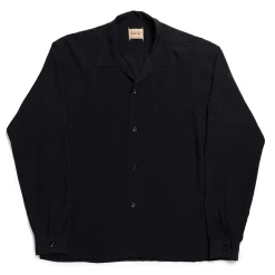 Style Eyes Shirts<by Toyo Enterprise Plain Rayon Bowling Shirt Black