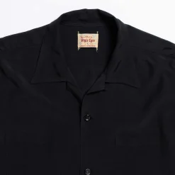 Style Eyes Shirts<by Toyo Enterprise Plain Rayon Bowling Shirt Black
