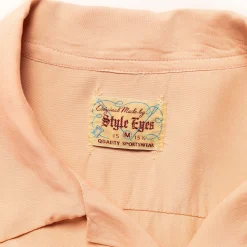 Style Eyes Shirts<by Toyo Enterprise Plain Rayon Bowling Shirt Pink