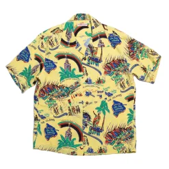 Sun Surf Shirts|Hawaiian Shirt<History Of The Islands Hawaiian Shirt Yellow
