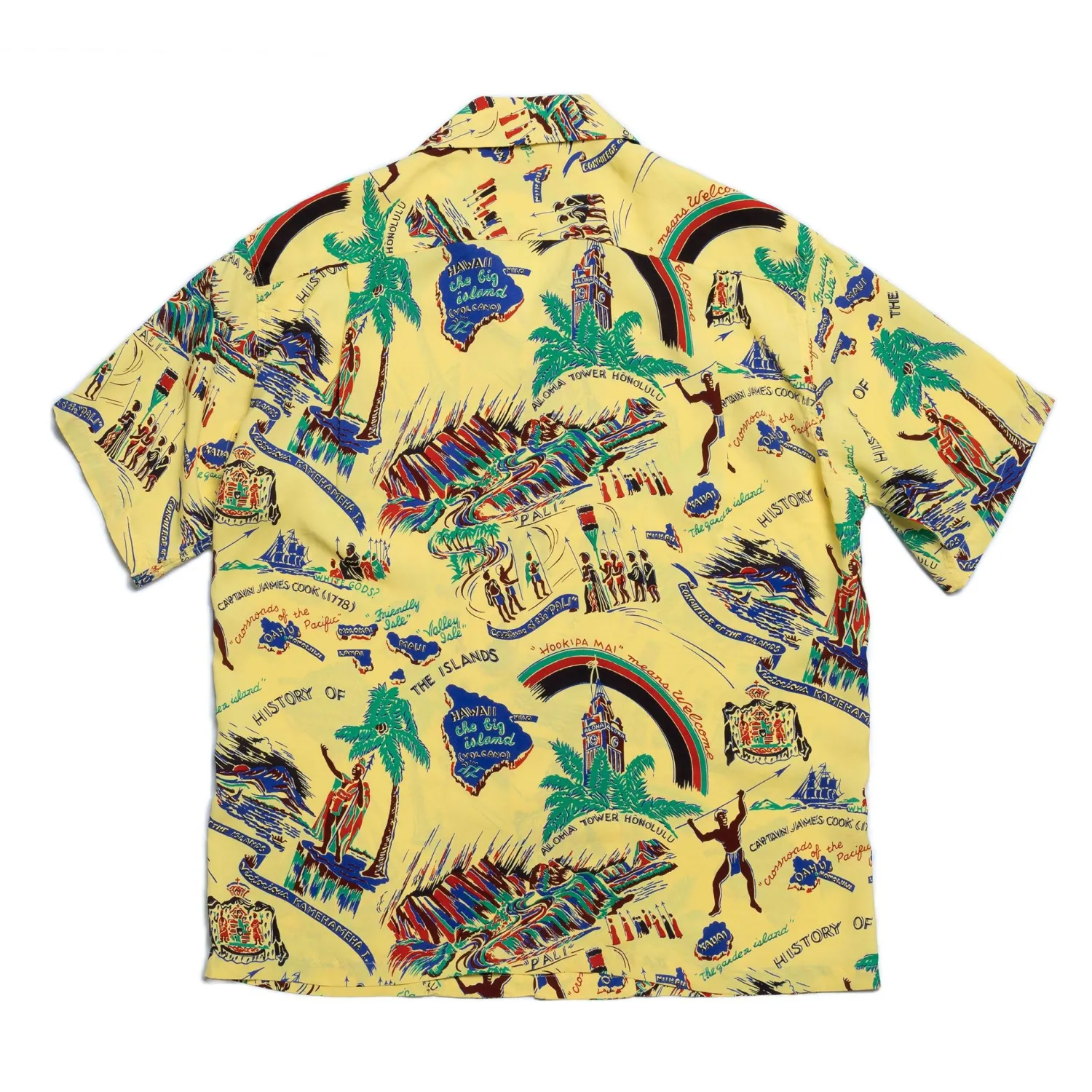 Sun Surf Shirts|Hawaiian Shirt<History Of The Islands Hawaiian Shirt Yellow