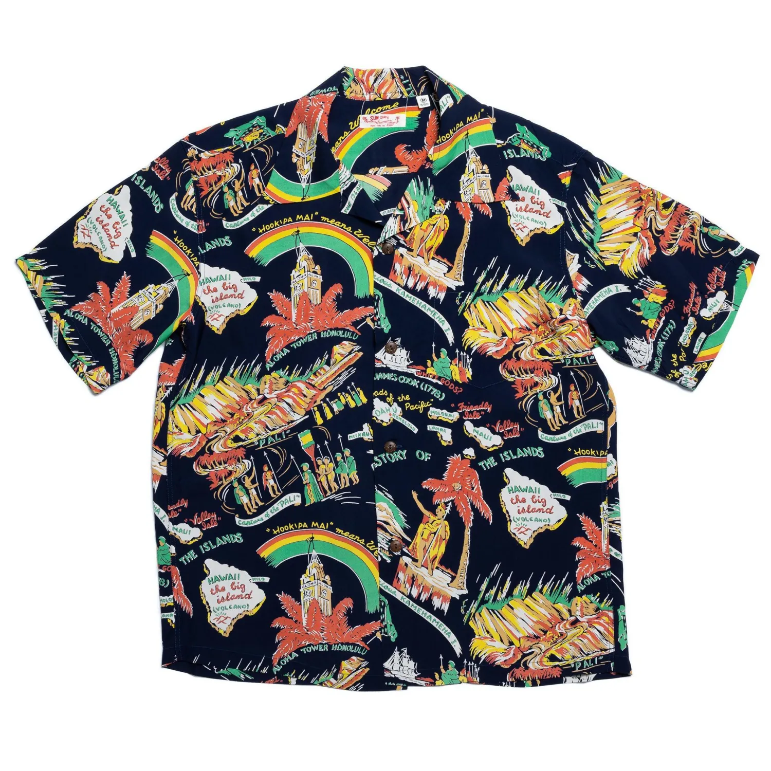 Sun Surf Shirts|Hawaiian Shirt<History Of The Islands Hawaiian Shirt Navy