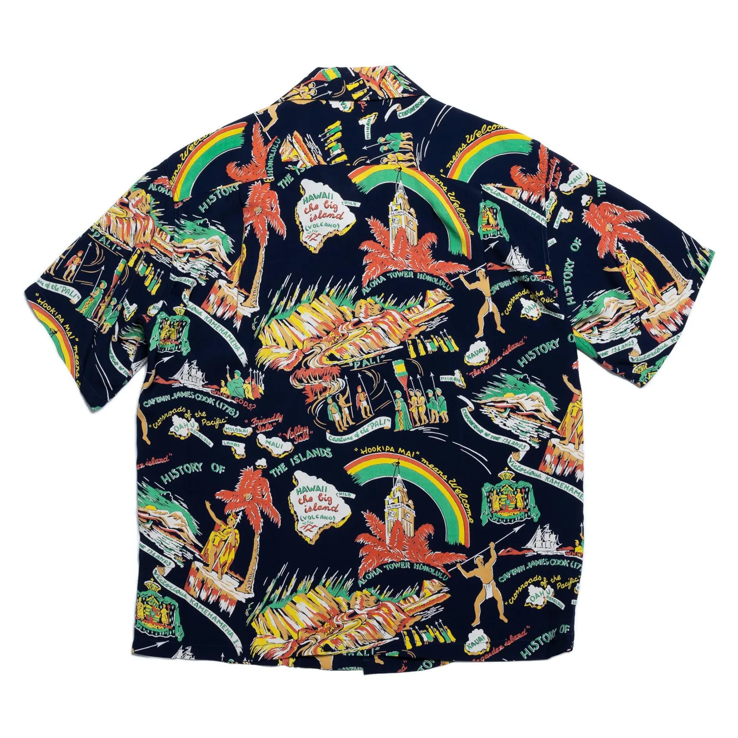 Sun Surf Shirts|Hawaiian Shirt<History Of The Islands Hawaiian Shirt Navy