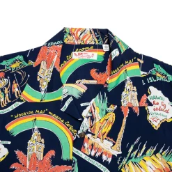 Sun Surf Shirts|Hawaiian Shirt<History Of The Islands Hawaiian Shirt Navy