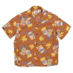 Sun Surf Shirts|Hawaiian Shirt<Palms & Pineapples Hawaiian Shirt Brown