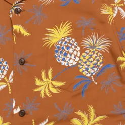 Sun Surf Shirts|Hawaiian Shirt<Palms & Pineapples Hawaiian Shirt Brown