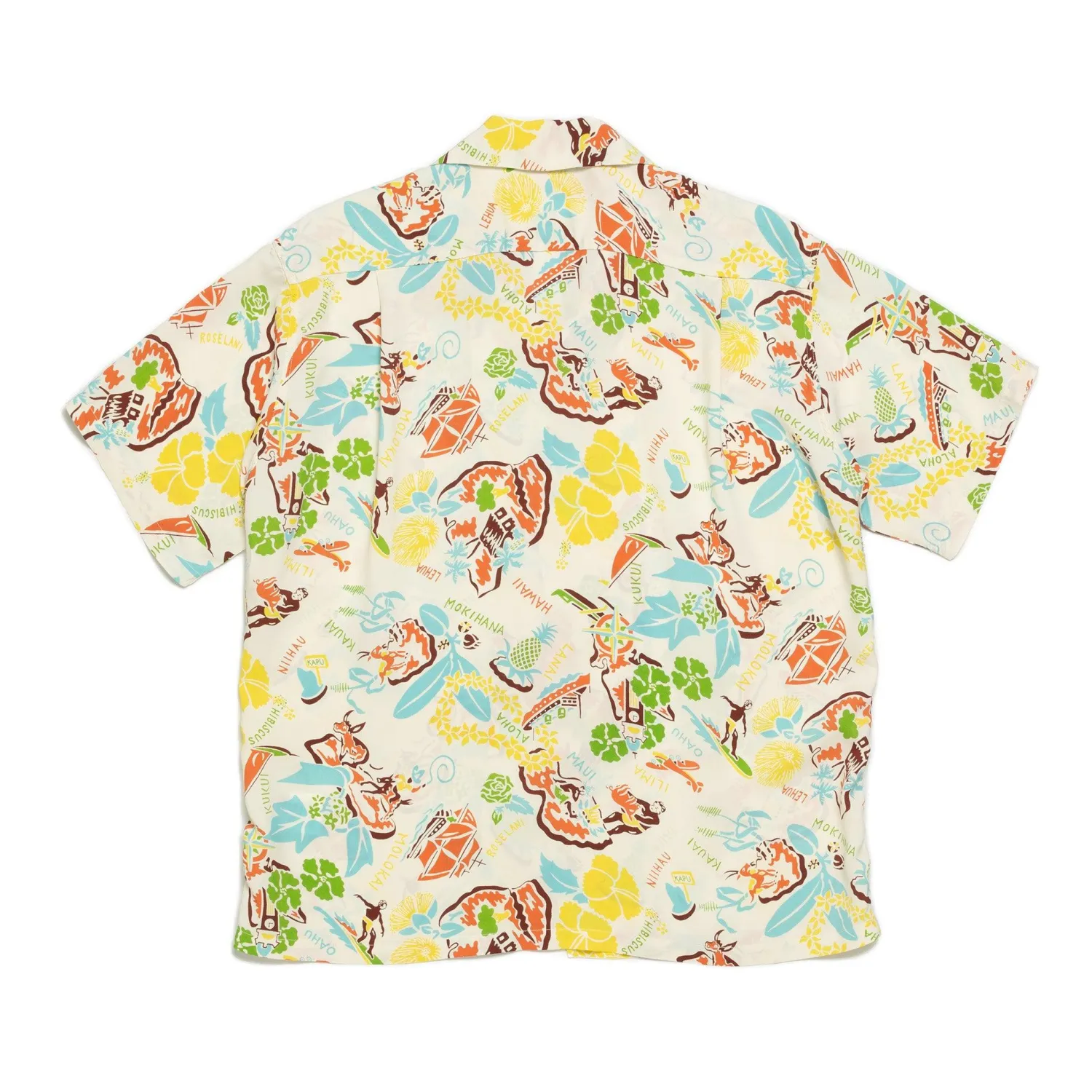 Sun Surf Shirts|Hawaiian Shirt<Symbol of The Islands Hawaiian Off White