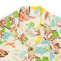 Sun Surf Shirts|Hawaiian Shirt<Symbol of The Islands Hawaiian Off White
