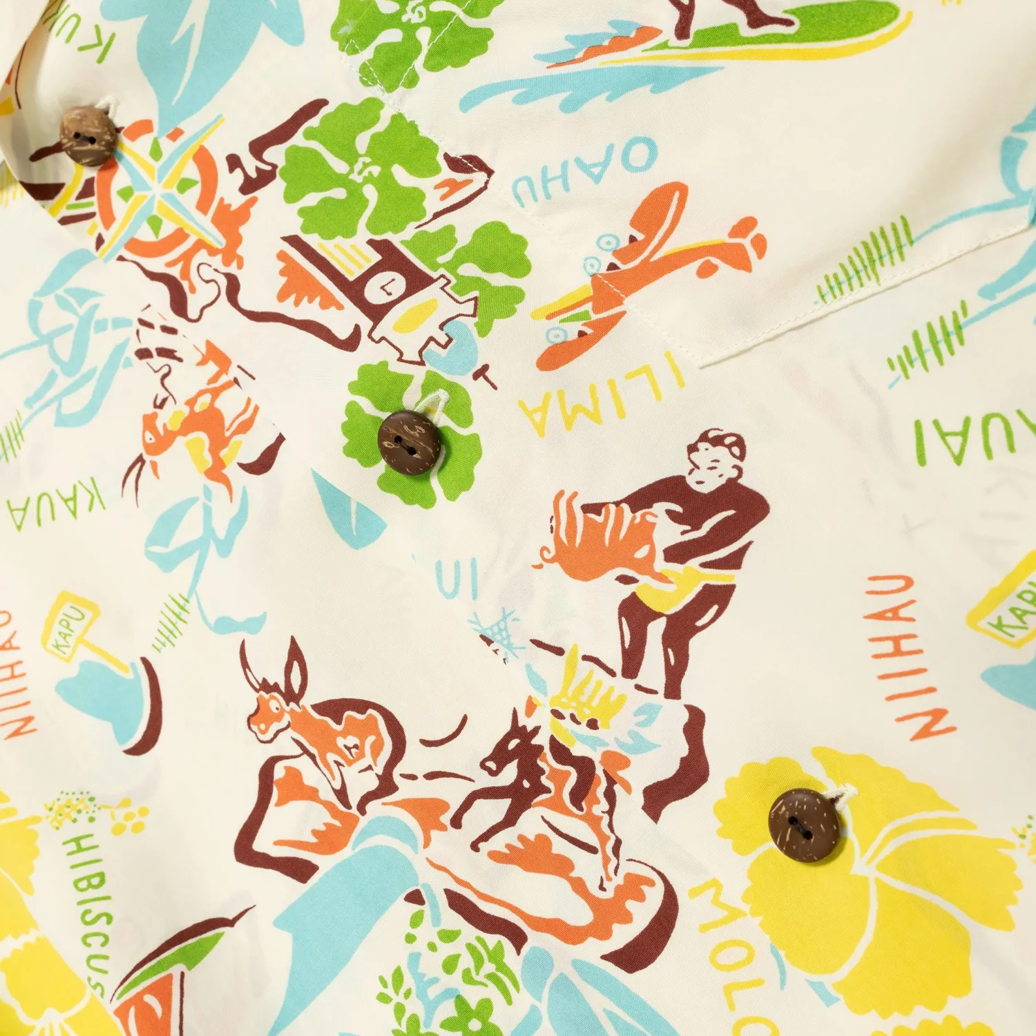 Sun Surf Shirts|Hawaiian Shirt<Symbol of The Islands Hawaiian Off White