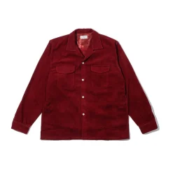 The Real McCoy's Shirts<Corduroy Open Collar Shirt Burgundy