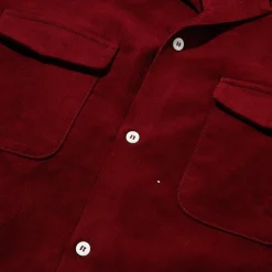 The Real McCoy's Shirts<Corduroy Open Collar Shirt Burgundy