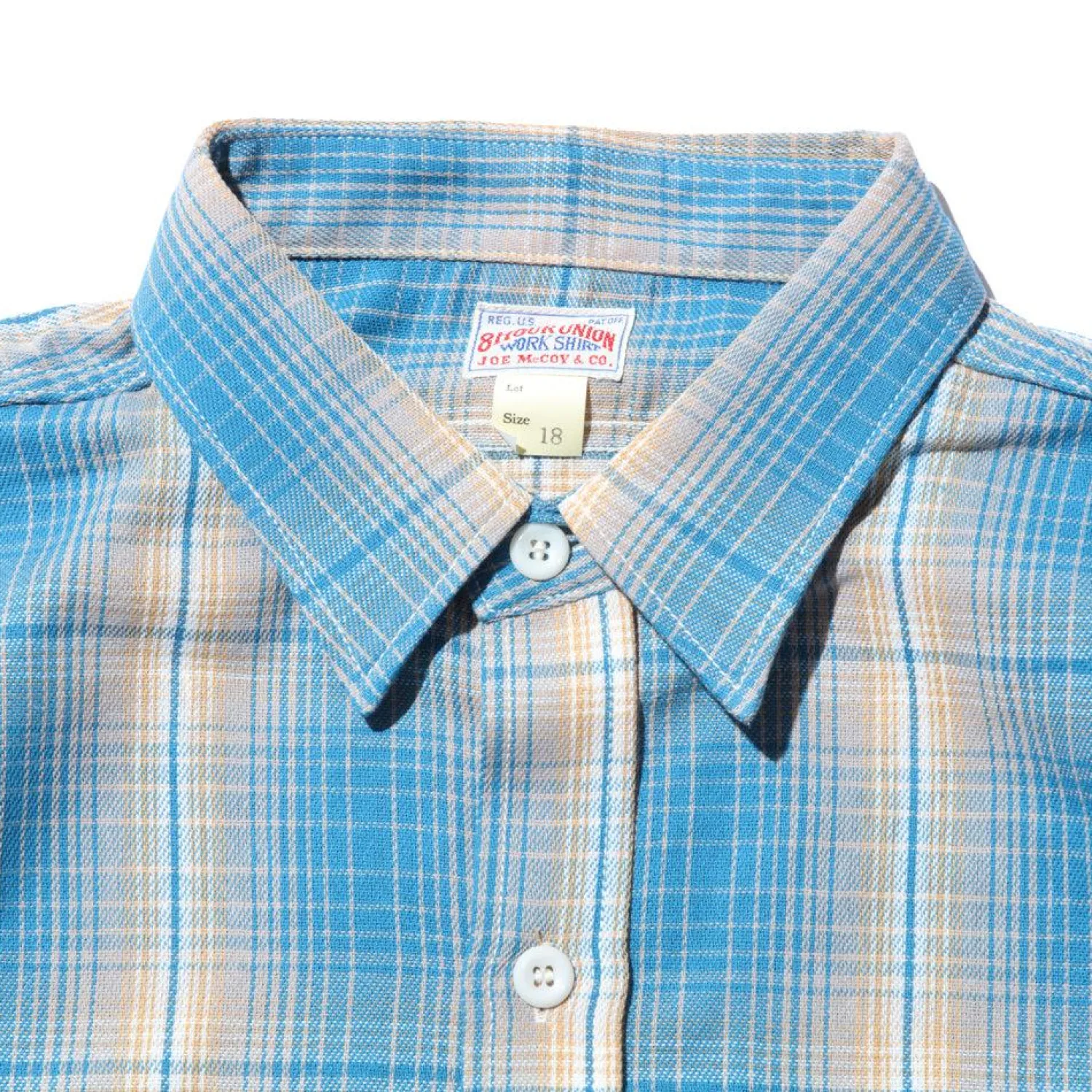 The Real McCoy's Shirts<8HU Ombre Check Summer Flannel Shirt Turquoise