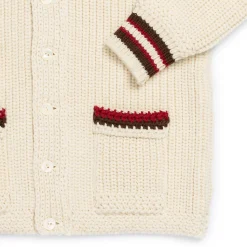 The Real McCoy's Knitwear<Striped Shawl Collar Cardigan Ecru