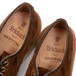 Tricker's Tricker's<For Clutch Cafe Daniel Derby Shoe Ridge Kudu Reverse Suede