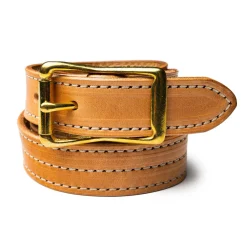 Yuketen Yuketen<1" Triple Stitch Belt Russet w/Natural Stitch
