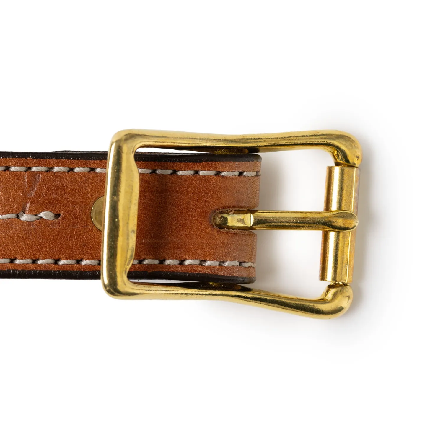 Yuketen Yuketen<1" Triple Stitch Belt Buck Brown w/Natural Stitch